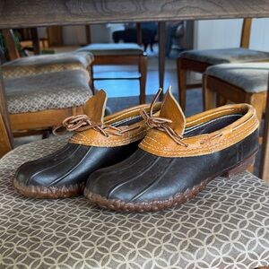 L.L. Bean Black and Brown Duck Boots